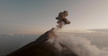 Fuego Volcano Eruption during Sunset in Guatemala
