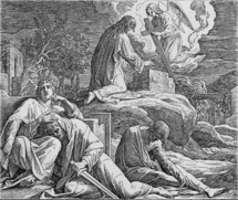 Jesus praying in the garden of Gethsemane, Matthew 26, 36-46