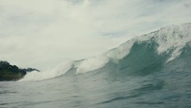 Pacific Ocean waves on a beautiful day in a tropical country