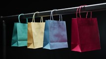 Shopping bag of different colors composition 