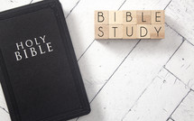 Bible on a white wood background - Bible study 