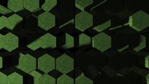 Hexagons Green 3D polygon moving Background