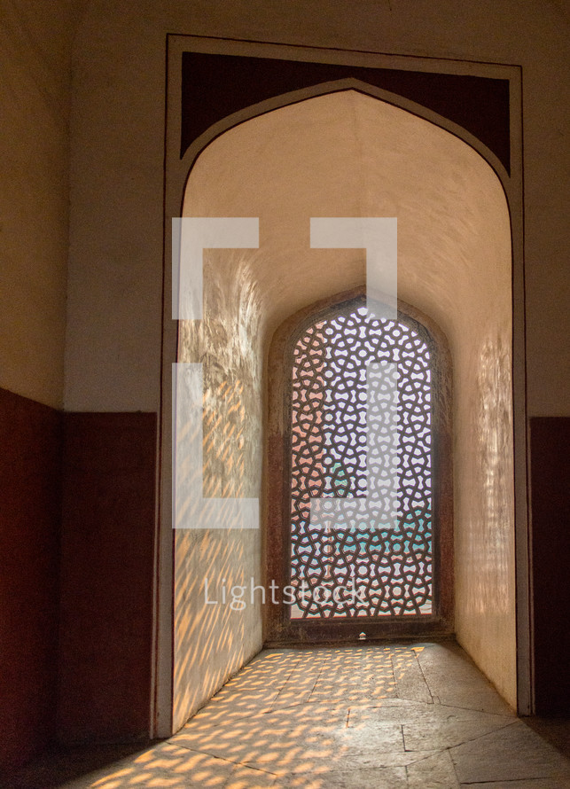 interior of a mosque in Delhi, India 