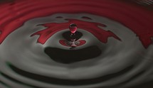 Water drop with ripples - red