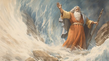 Moses and the parting the Red Sea concept