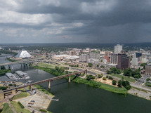 Memphis, TN skyline and bridges 