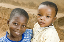 Two african children smiling 