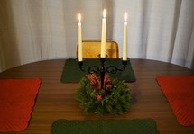 Candles on a Christmas table 