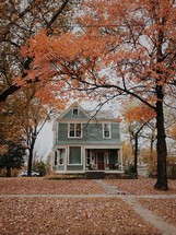 house in fall 