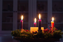 Advent wreath with four candles 