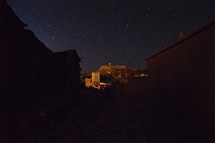 Ait Ben Haddou with night sky