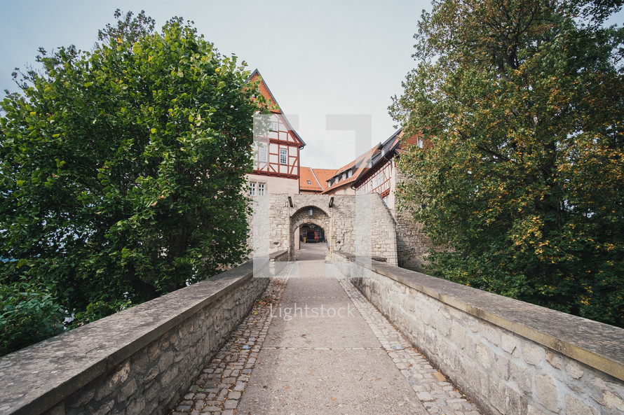 path to a medieval town 
