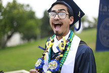 an Excited graduate 
