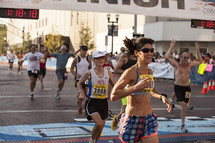 running in a marathon 
