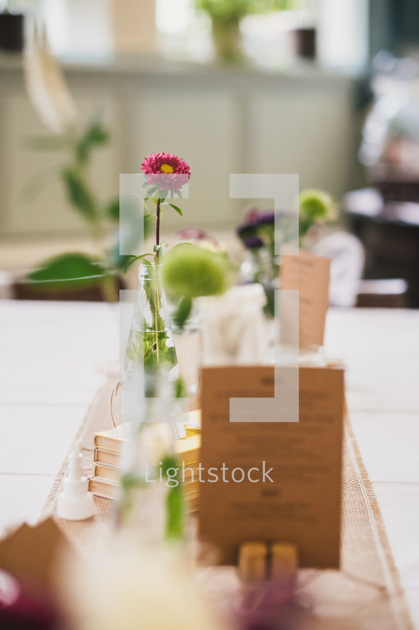 decorated table for a wedding 