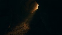 glowing light from an empty tomb 