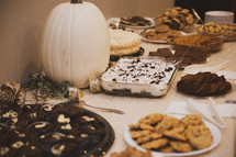 white pumpkin on a dessert table 