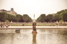 Paris Luxembourg Gardens fountain and pond 