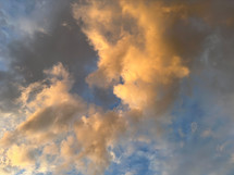 dramatic clouds overhead at sunrise