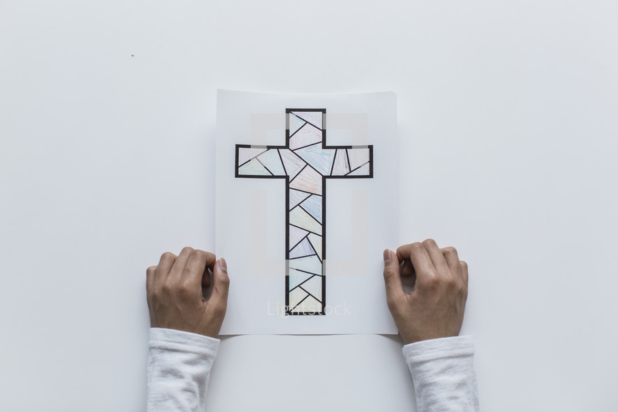 coloring page of a cross