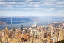 New York City skyline and bridge 