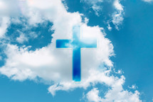 Cross with a sky background. 
