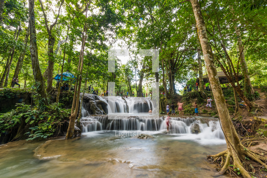 waterfall and springs near Luwuk in Indonesia 