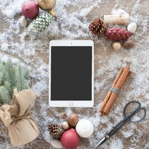 tablet in snow for Christmas 