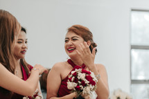 laughing bridesmaids 