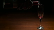 wine poured into a wine glass 