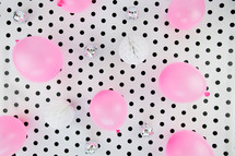 polka dot New Years display with balloons 