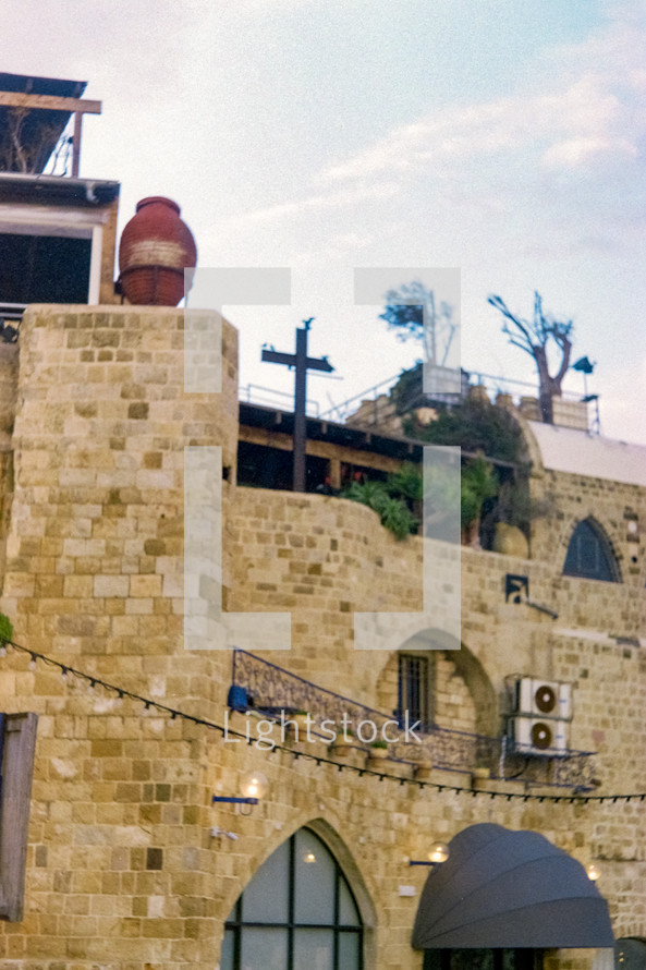 Stone building with cross in Israel