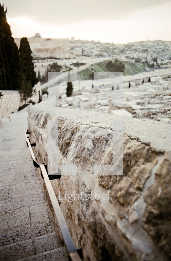 Steps and stone wall in Jerusalem