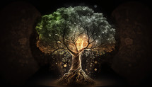 The Tree of Knowledge of Good and Evil Digital Painting Illustration 