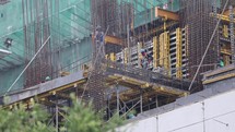Asian Construction Workers Building Skyscraper Build Asia