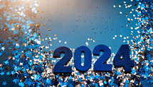 2024 New Year Celebration Blue