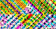 Halftone CMYK arrows 4k animated background.