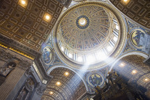The interior of the Dome of St Peter`s Basilica. Vatican, Rome, Italy.- editorial use only