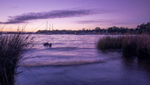 Ocean bay at dusk.