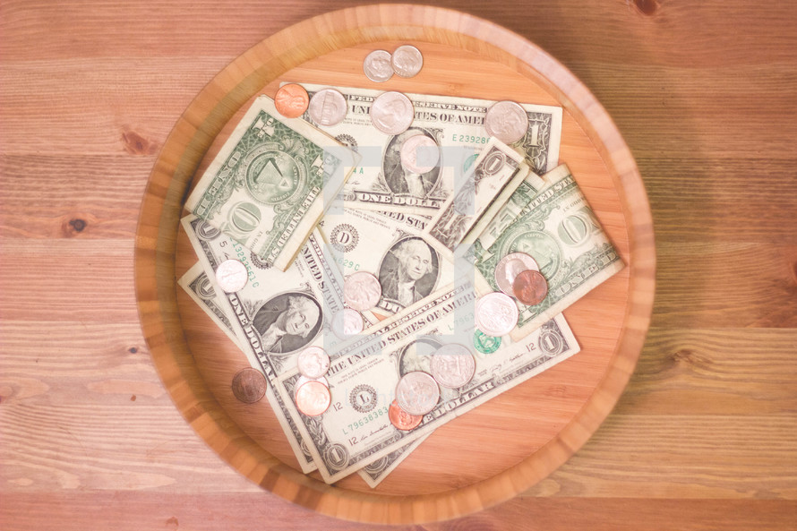 bowl of money 