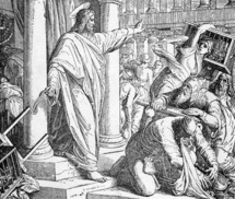 Jesus drives the money-changers out of the temple, John 2: 15-16