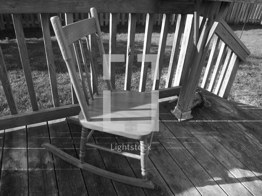rocking chair on a porch 