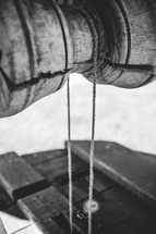 rope on a pulley in a well 