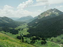 mountain range and valley 
