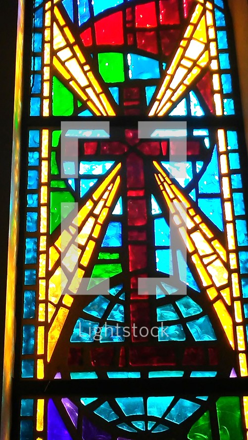 stained glass cross window 
