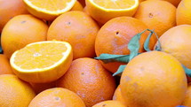 Oranges at a farmer's market.