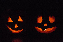 carved jack-o-lantern pumpkins for Halloween 