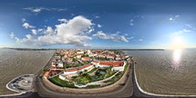 360 aerial photo taken with drone of Palácio dos Leões in São Luís, Maranhão, Brazil