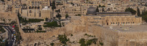 A panorama of the city of Jerusalem and the Temple Mount.