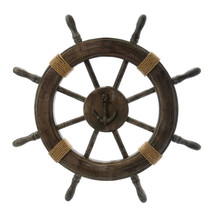 Vintage ship wheel.